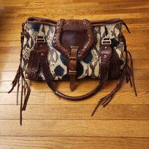 Cole Haan Sierra Snake-Embossed Satchel Purse